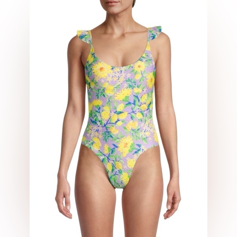 Farm Rio Lemon Dream Lemon Drop Low Back One Piece Swim one piece size XS NWT
